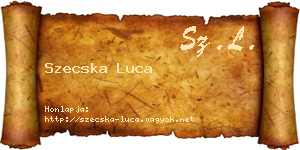 Szecska Luca névjegykártya